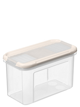 Емкость для сыпучих продуктов "Modena" прямоугольная 0,75л с дозатором (светло-бежевый) 221111925/01