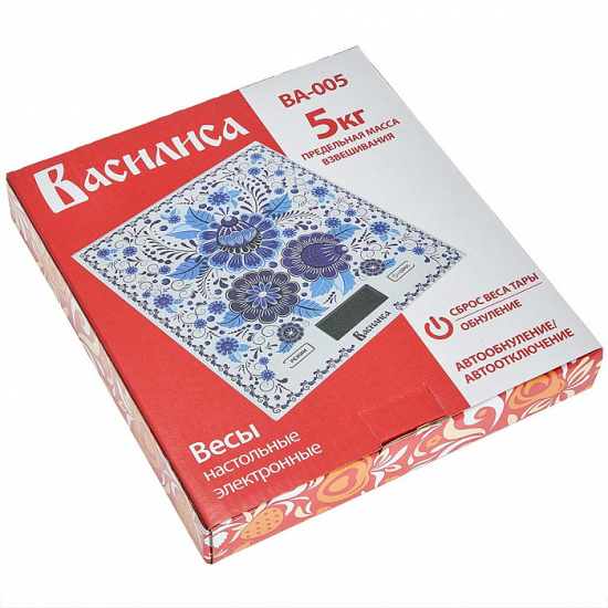 Весы настольные электронные ВАСИЛИСА ВА-005  "Гжель"