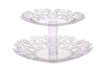 Фруктовница "Мелодия" 2-х ярусная прозрачная М6617