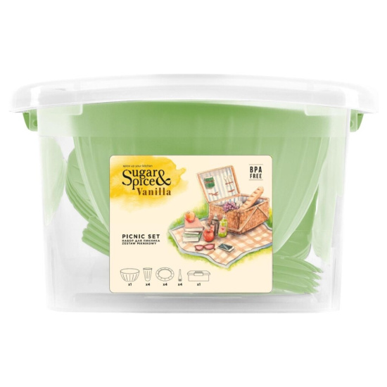 Набор для пикника Sugar&Spice Vanilla на 4 персоны (17 предметов) фисташка SE180512050
