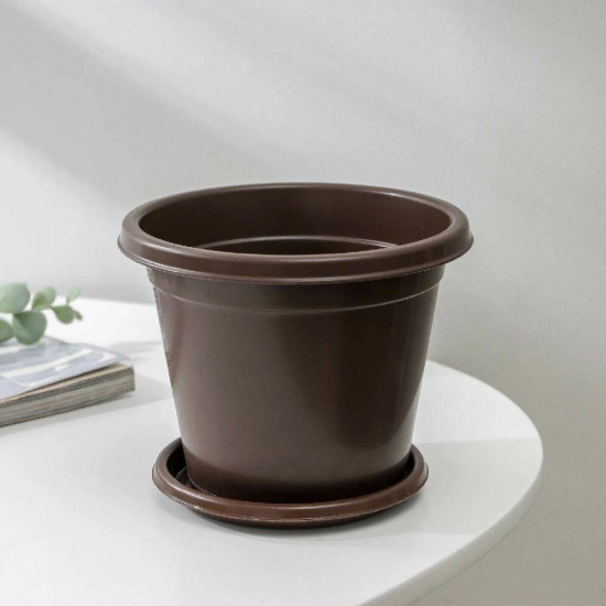 Горшок цветочный Эконом 2л с под коричневый М6601