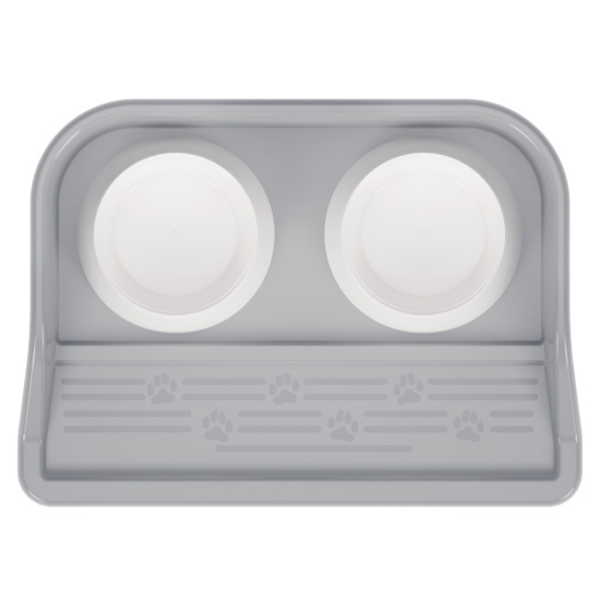 Набор ALTA c двумя мисками 0,3л для животных (на подставке)(серый) М8629