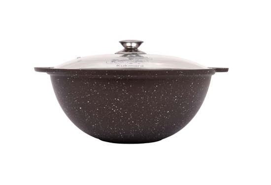 Казан для плова 3,5л со стекл.кр. АП (кофейный мрамор) кмк37а