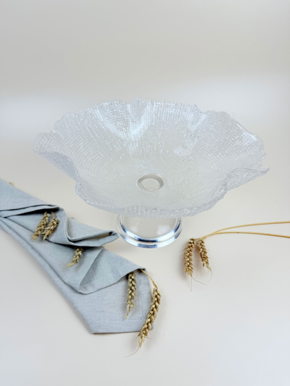 Фруктовница на ножке 30 см  прозрачная IVV (реплика) OLS-8394.1