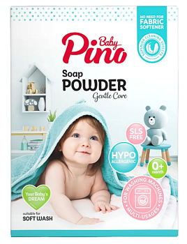 Порошок мыльный детский 400гр (автомат) Baby Pino (синяя упаковка)