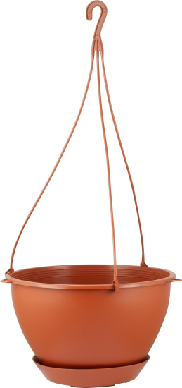 Горшок подвесной c фиксируемым поддоном InGreen Афина 4,5 Л, терракотовый IG146110031