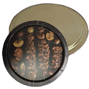 Поднос сервировочный жестяной "Шашлык" 310*310*17мм ID10099