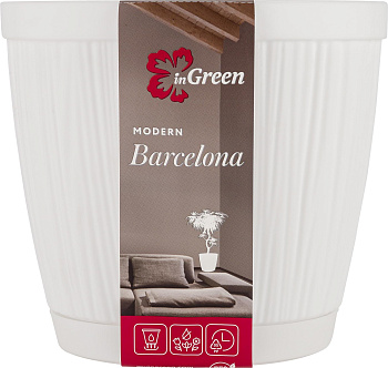 Горшок для цветов InGreen BARCELONA 1,8л, D155мм белый IG623010006 Горшок для цветов InGreen BARCELONA 1,8л, D155мм белый IG623010006