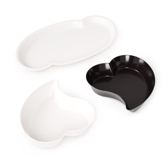 Набор салатников"Ромео и Джульетта" 2 шт. бело-черный М8174 