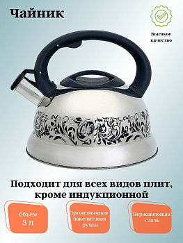 Чайник 3,0л нержавеющая сталь ВЕ-0520 меняет цвет при закипании 
