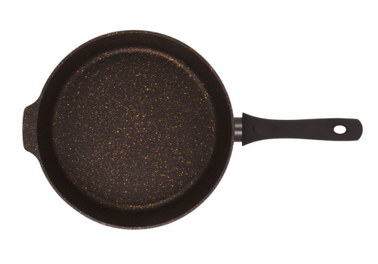 Сковорода глубокая 280мм с ручкой,антипригарное покрытие линия "Грация" (черный/золото) сгчз280а