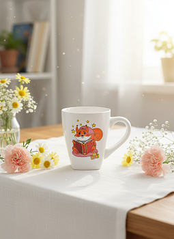 Кружка Lavenir "Белочка" 230 мл, 9oz к9s-1458 (эконом) фарфор 110649