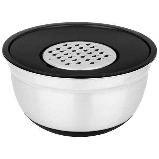 МИСКА  AGNESS 6 В 1 С КРЫШКОЙ С 3-МЯ СЪЕМНЫМИ ТЁРКАМИ,  24 СМ, 2,25 Л. ПРОТИВОСКОЛЬЗЯЩЕЕ Д (880-128)