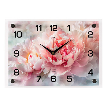 2535-303 Часы настенные "Розовые пионы" Рубин