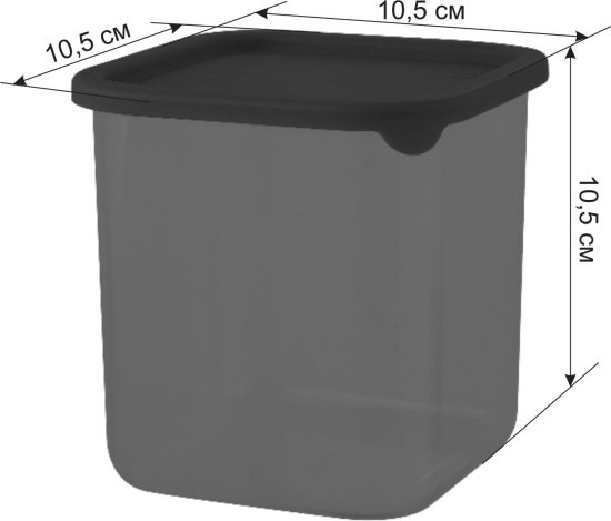 Банка для сыпучих продуктов Sugar&Spice Black квадратная 0,8л, с гибкой крышкой SE168410621 Банка для сыпучих продуктов Sugar&Spice Black квадратная 0,8л, с гибкой крышкой SE168410621