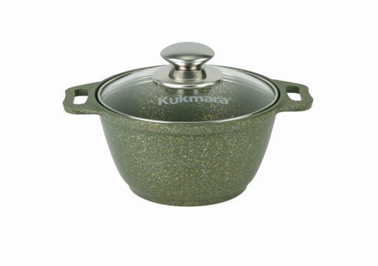 Кастрюля 1л со стеклянной крышкой, АП линия "Trendy style" (malachite) к11tsml Кастрюля 1л со стеклянной крышкой, АП линия "Trendy style" (malachite) к11tsml