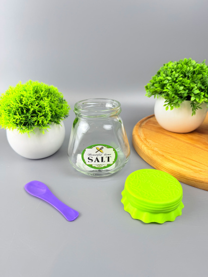 Банка д/хран. стекл. 260 мл ТО63 с крышкой silicopy салатовая + ложка 00483-00699    Банка д/хран. стекл. 260 мл ТО63 с крышкой silicopy салатовая + ложка 00483-00699