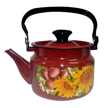 Чайник для плиты 2,0л 42715-103/6 без свистка  п/р (КРАСНЫЙ) (г.Керчь)