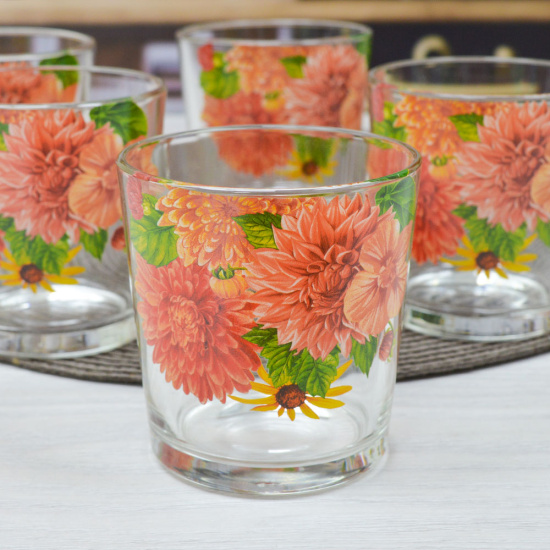 Набор 6-ти низких стаканов 250мл Цветы и ягодки 1249/48