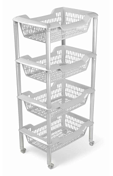 Этажерка универсальная "Джета" 4 корзины светло-серая С736СЕР