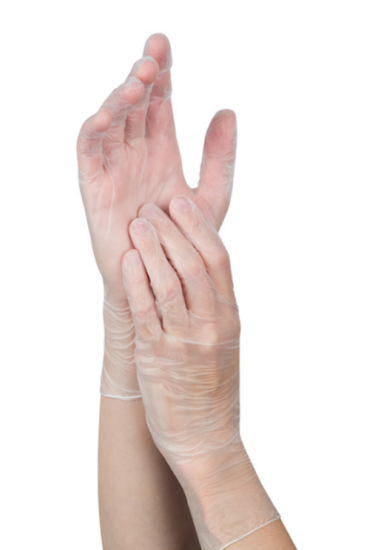 Перчатки виниловые, неопудренные, размер М, 10шт 008341