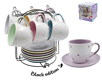 Сервиз на м/подст. (12пр.) Lavenir "Нежный горошек" 270 мл, 8,5 см, 171099 керамика 54672