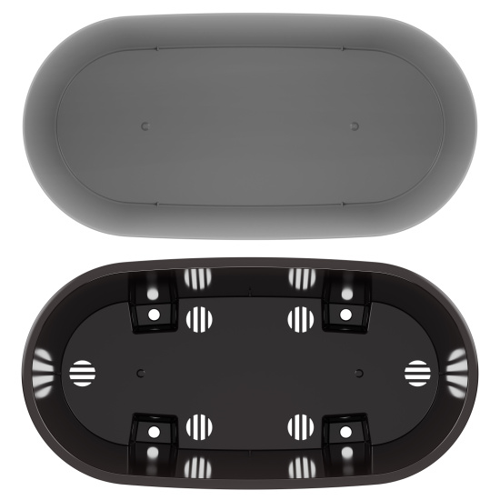 Горшок цветочный "Лея" 4л овальный двойной (с автополивом) (серый) М8591