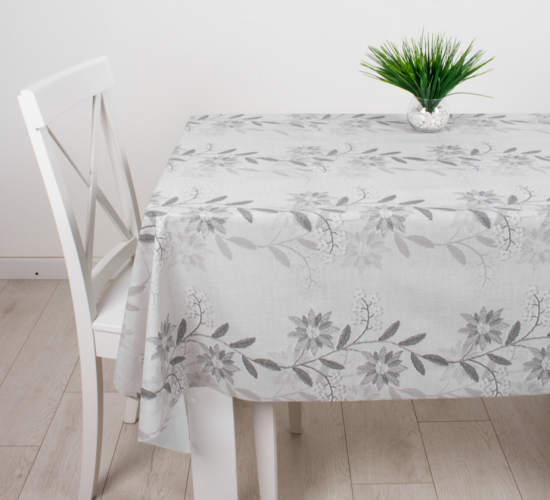 Клеенка 137см Аурум Колор Серебряные цветы JR81948-5 Клеенка 137см Аурум Колор Серебряные цветы JR81948-5