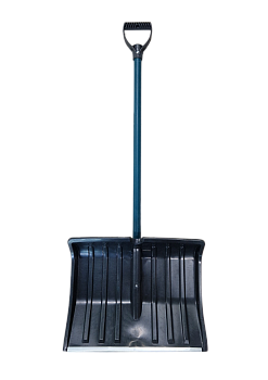 Снеговая лопата МЕТЕЛЬ №13 пластмасс. с оц.планкой 500х390мм, ø-32 с металл. чер. п/о и V-р. 13829