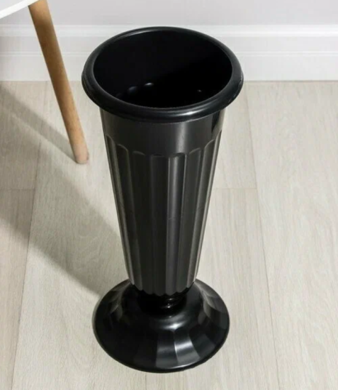 Ваза для цветов под срезку Д210мм,В440мм (черный) М5142