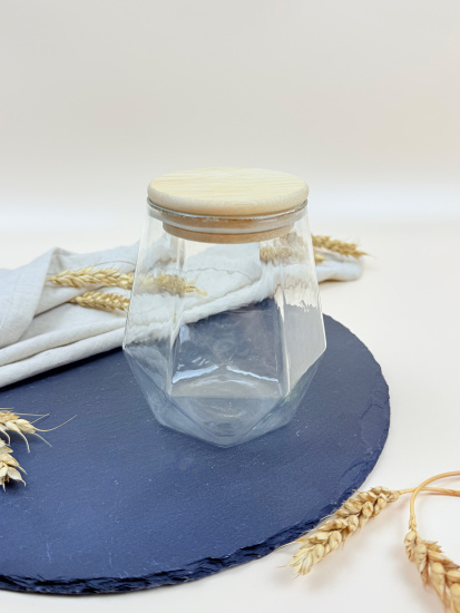 Банка для хранения с бамбуковой крышкой 550мл OLS-339-27