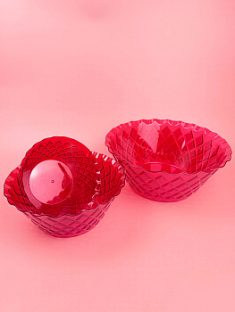 Набор салатников РОМБ 16, 21, 27см (пластик) цвет микс OLS-179-24