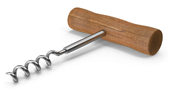 Штопор с деревянной ручкой "Ретро" на блистере NR-305