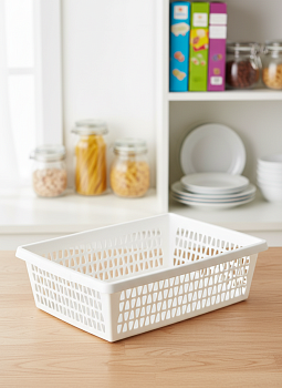 Корзина для хранения "Велетта" 38х28х11см белая С714БЕЛ