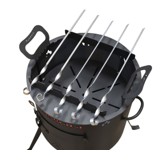 Подставка для шампуров на учаг для казана 12л (с шампурами 5шт.) пшу012,,