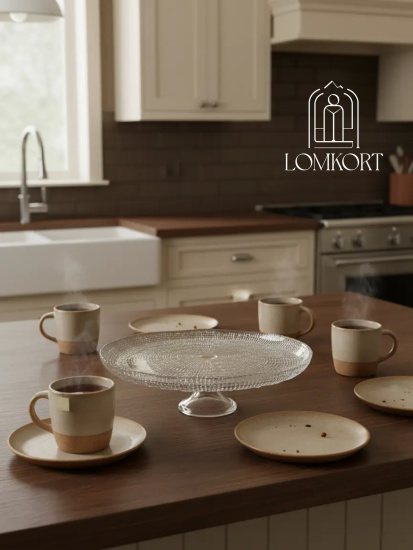 Тортница 31 см  прозрачная IVV (реплика) OLS-8290.1