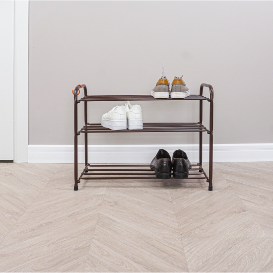 Подставка для обуви "Альфа 23" (Коричневый) (3-х полочная,60см)