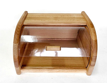 Хлебница деревянная малая с прозрачной крышкой 40-13