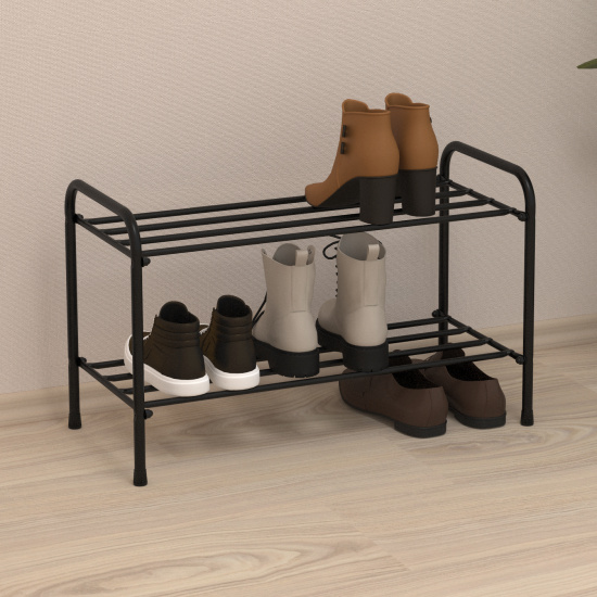 Подставка для обуви "Альфа 22" (Черный) (2-х полочная, 60см)