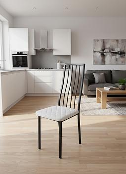 Стул "Дипломат" к\з белый н.черный