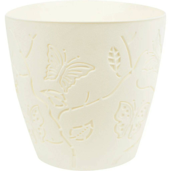 Горшок для цветов Plast Team Butterflies 5,3 л D225 мм круг.225х225х208мм молочный туман PT401410048