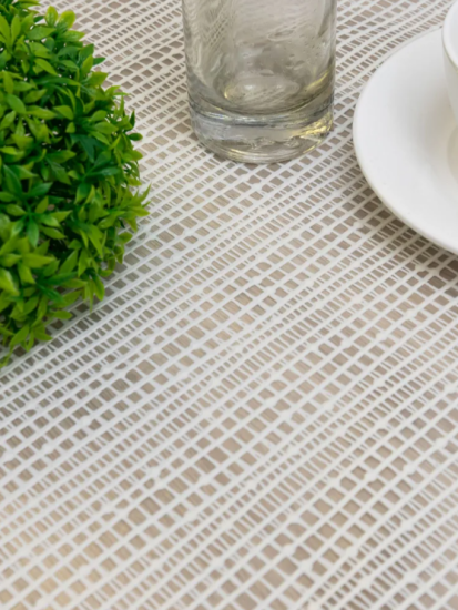 Клеенка столовая ПВХ "Элегия" 1,35х22 м - Узелки 025-white 