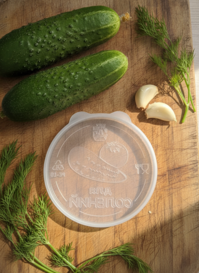 Крышка для банок прозрачная с рис. (пластмассовая) Бр. 4. 01.										