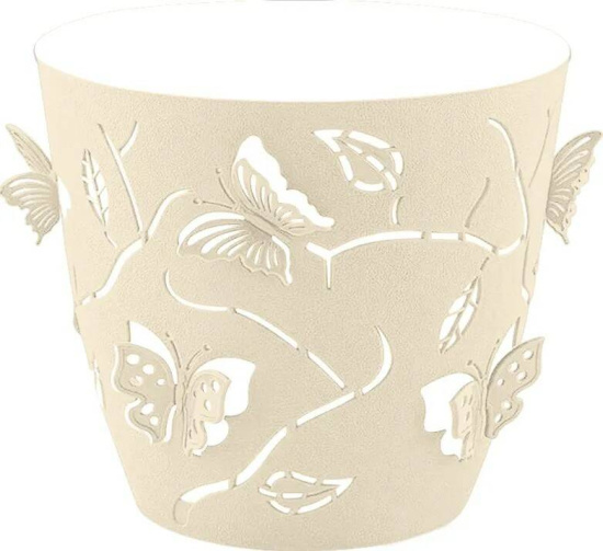 Горшок для цветов Plast Team Butterflies 0,7 л D115 мм круг.115х115х105мм молочный туман PT401110048