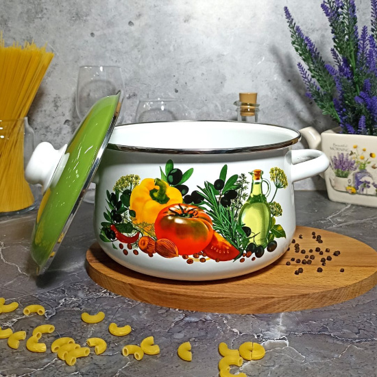 Кастрюля 4,0л конич. белосн. Европейская кухня 1с46я Кастрюля 4,0л конич. белосн. Европейская кухня 1с46я