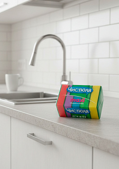 Губки для мытья посуды 5 MAXI ЧИСТЮЛЯ с абразивом 5шт П0302