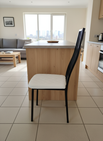 Стул "Дипломат" к\з белый н.черный