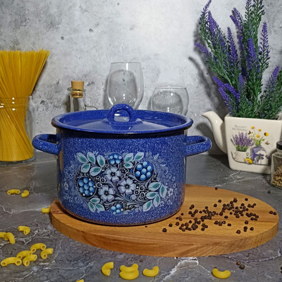 Кастрюля 2,9л 1с16с/1 син. с зерн. Голубика Кастрюля 2,9л 1с16с/1 син. с зерн. Голубика