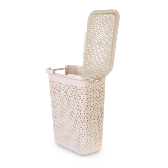 Корзина д/белья "Элемент" 30л узкая (бежевый) М9084