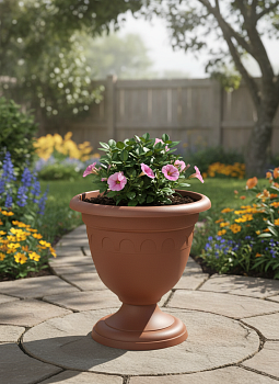 Вазон высокий Колывань 5.6л д26см терракотовый С135Т